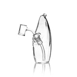 GRAV Dab Starter Kit Bundle featuring clear borosilicate glass dab rig with quartz banger, side view