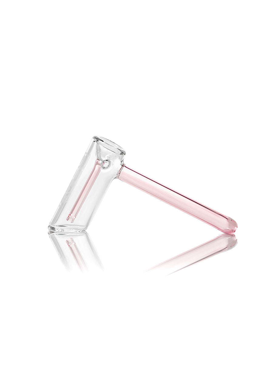 GRAV Hammer Bubbler in Pink - Borosilicate Glass with Deep Bowl - Side View