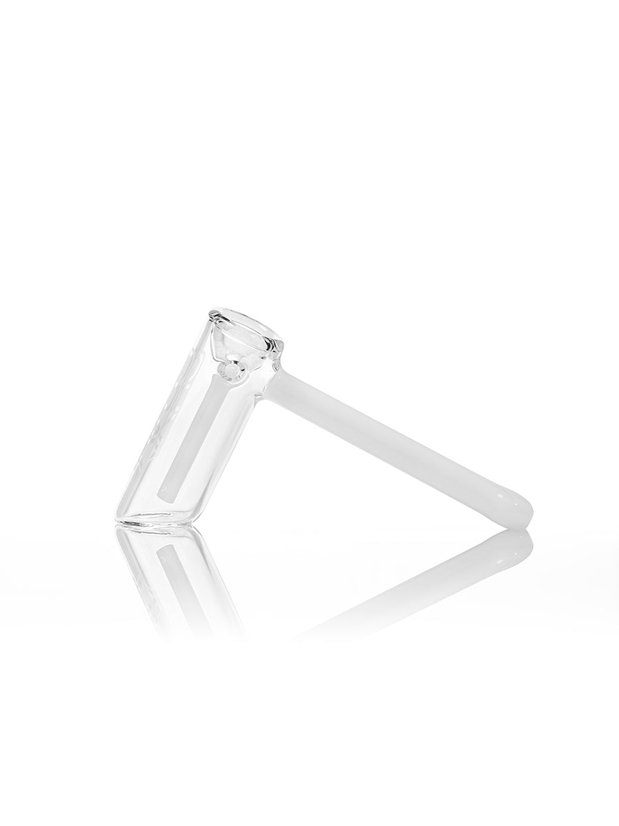 GRAV Hammer Bubbler in White - Side View on Seamless White Background