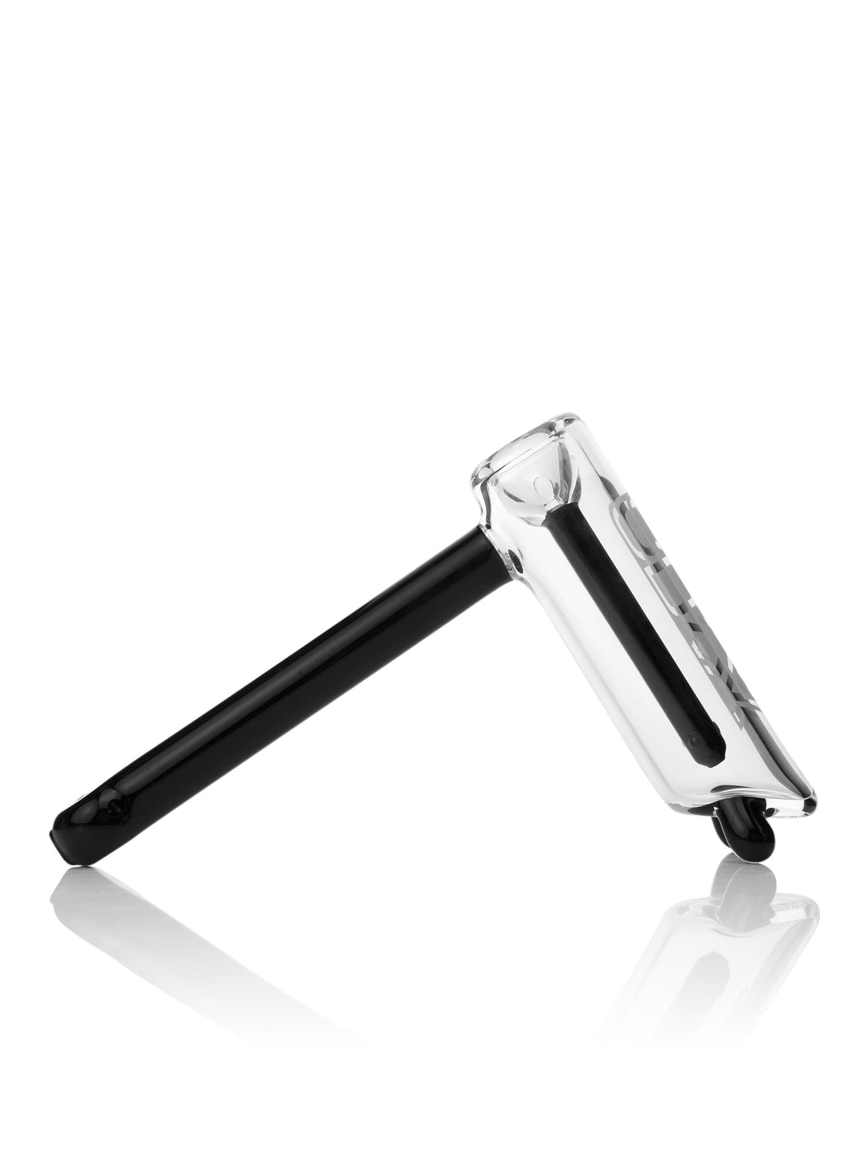GRAV Hammer Style Bubbler with Black Accents, Slitted Percolator, Side View on White Background