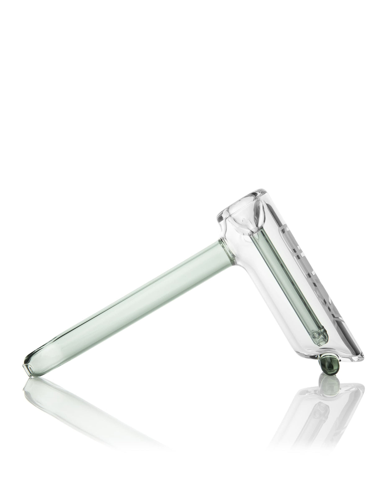 GRAV Hammer Style Bubbler with Colored Accents, Slitted Percolator, Side View on White Background
