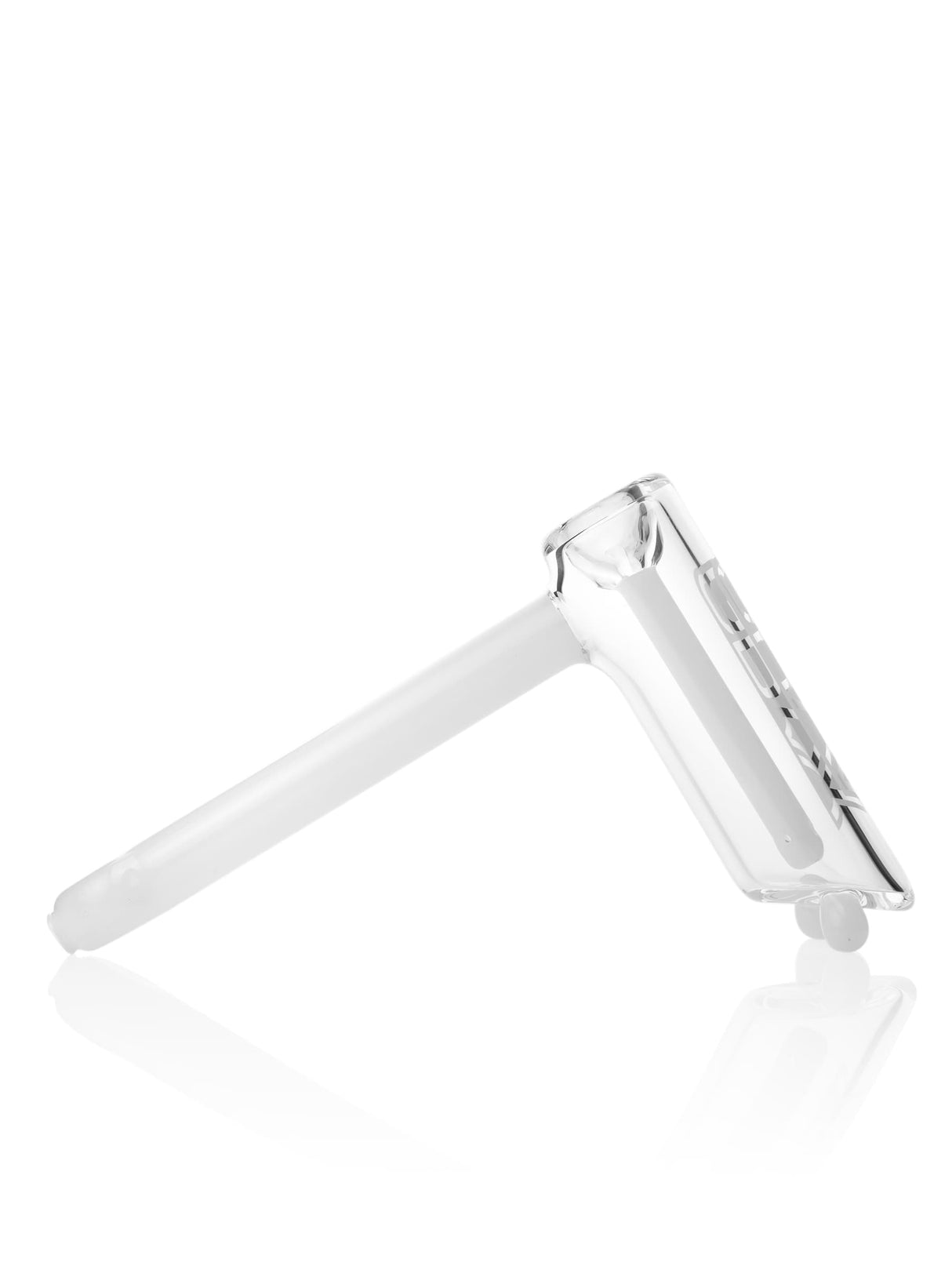 GRAV Hammer Style Bubbler with White Accents, Slitted Percolator, Side View