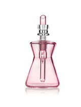 GRAV Hourglass Pocket Bubbler in Pink - Compact Design with 10mm Joint - Front View