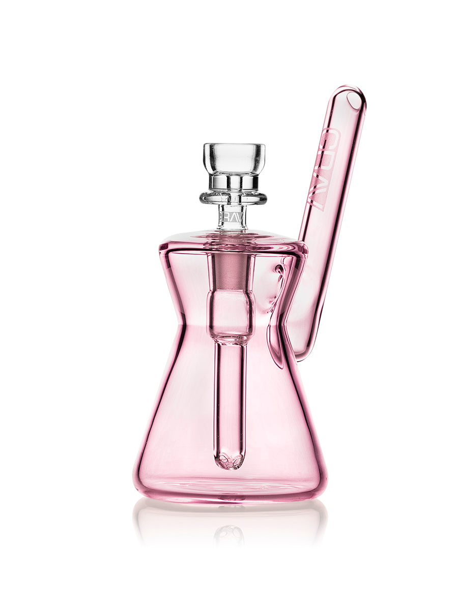 GRAV Hourglass Pocket Bubbler in Pink - Compact Design with Deep Bowl