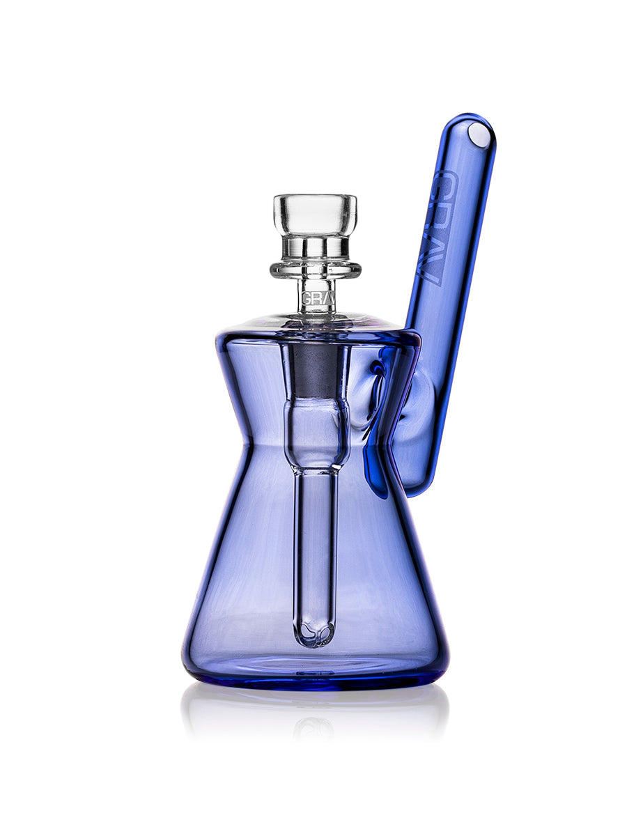 GRAV Hourglass Pocket Bubbler in Blue - Front View with 10mm Bowl