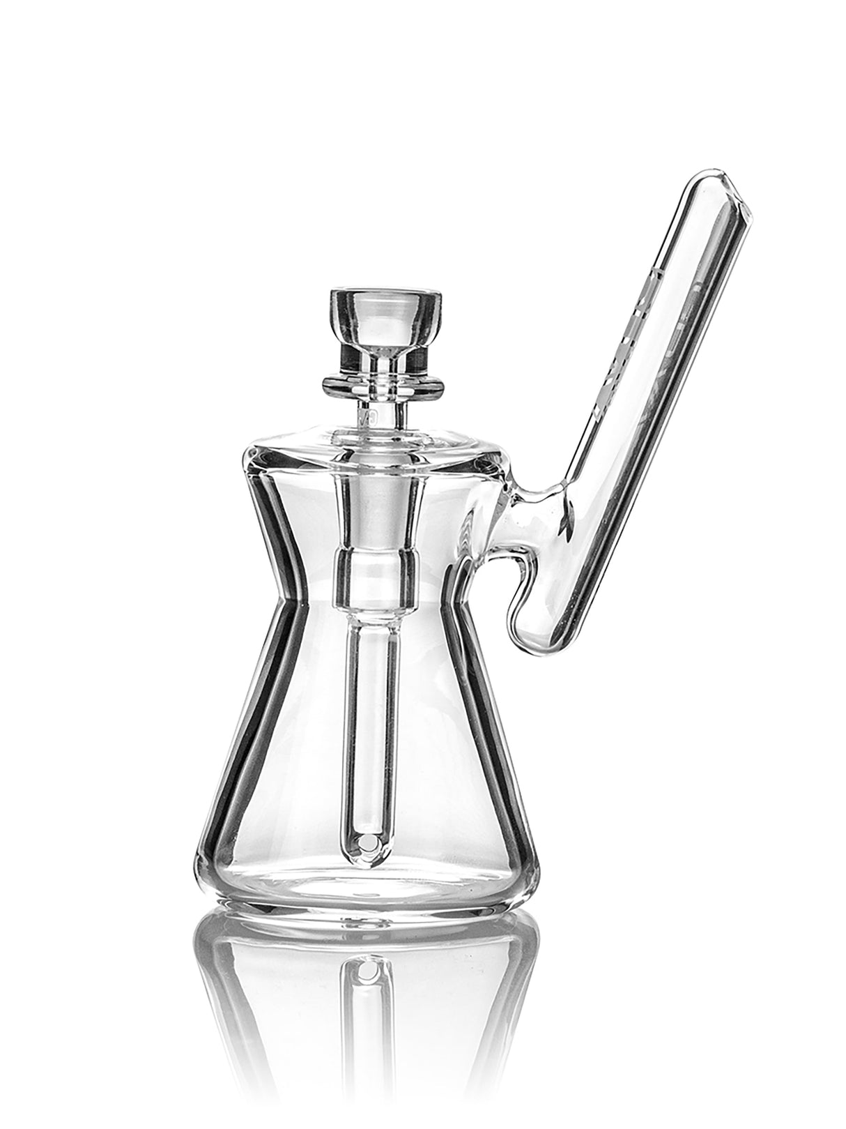GRAV Hourglass Pocket Bubbler in Clear - Compact Design with 10mm Joint - Front View