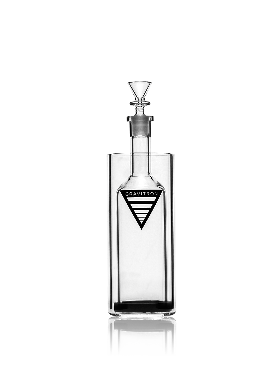 GRAV Medium Gravitron Clear Borosilicate Glass Bong Front View on Seamless White Background