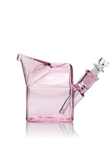 GRAV Milk Carton Bong in Pink, Borosilicate Glass with Slitted Percolator, Front View