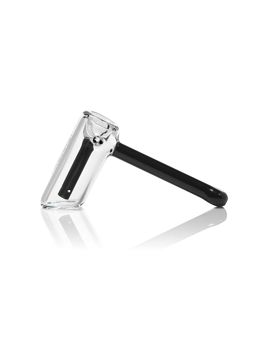 GRAV Mini Hammer Bubbler in Black - Side View on Seamless White Background