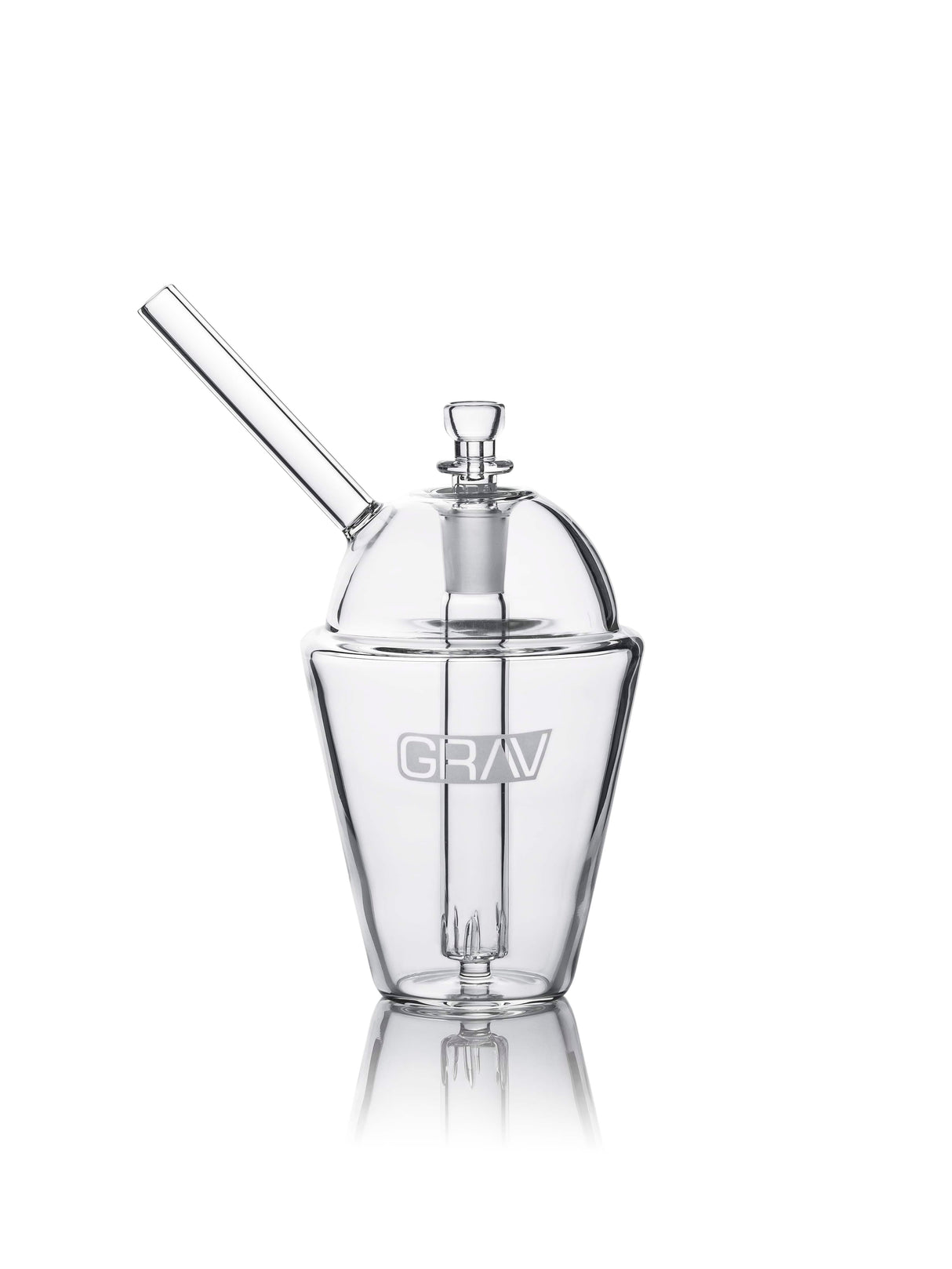 Clear GRAV Slush Cup Bong made of Borosilicate Glass with 14mm Joint - Front View