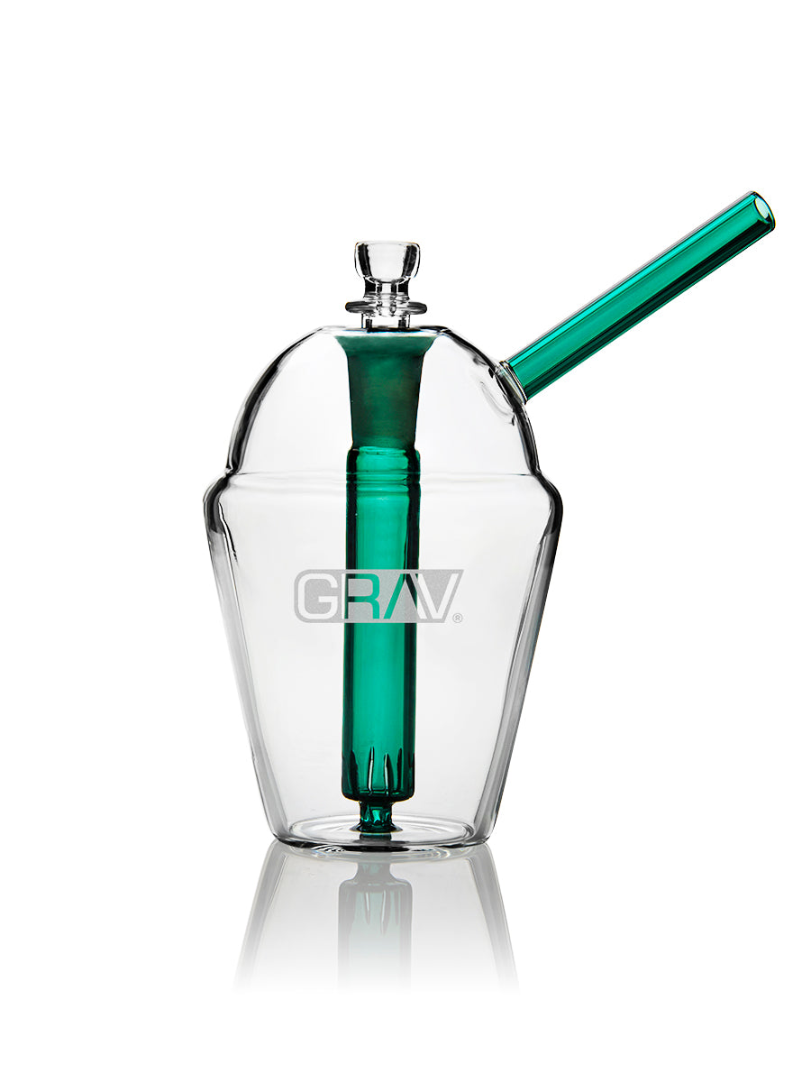 GRAV Slush Cup Bong in Lake Green with Borosilicate Glass - Front View