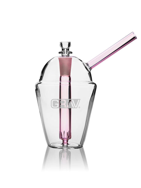 GRAV Slush Cup Bong in Pink - Front View on White Background - Borosilicate Glass