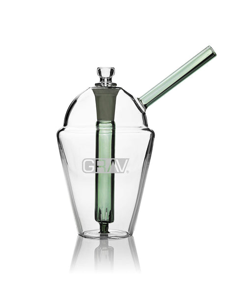 GRAV Slush Cup Bong in Smoke Color with Borosilicate Glass, Front View on White Background
