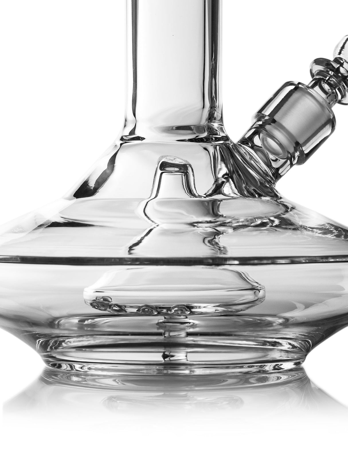 Close-up of GRAV Small Wide Base Bong with Slit-Diffuser Percolator, 8" Height, 32mm Diameter