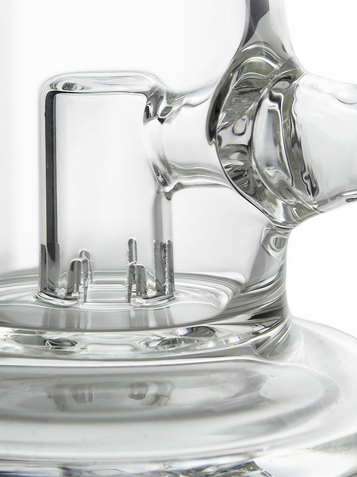Close-up of GRAV SPG Umbrella Perc Dab Rig with glass on glass joint