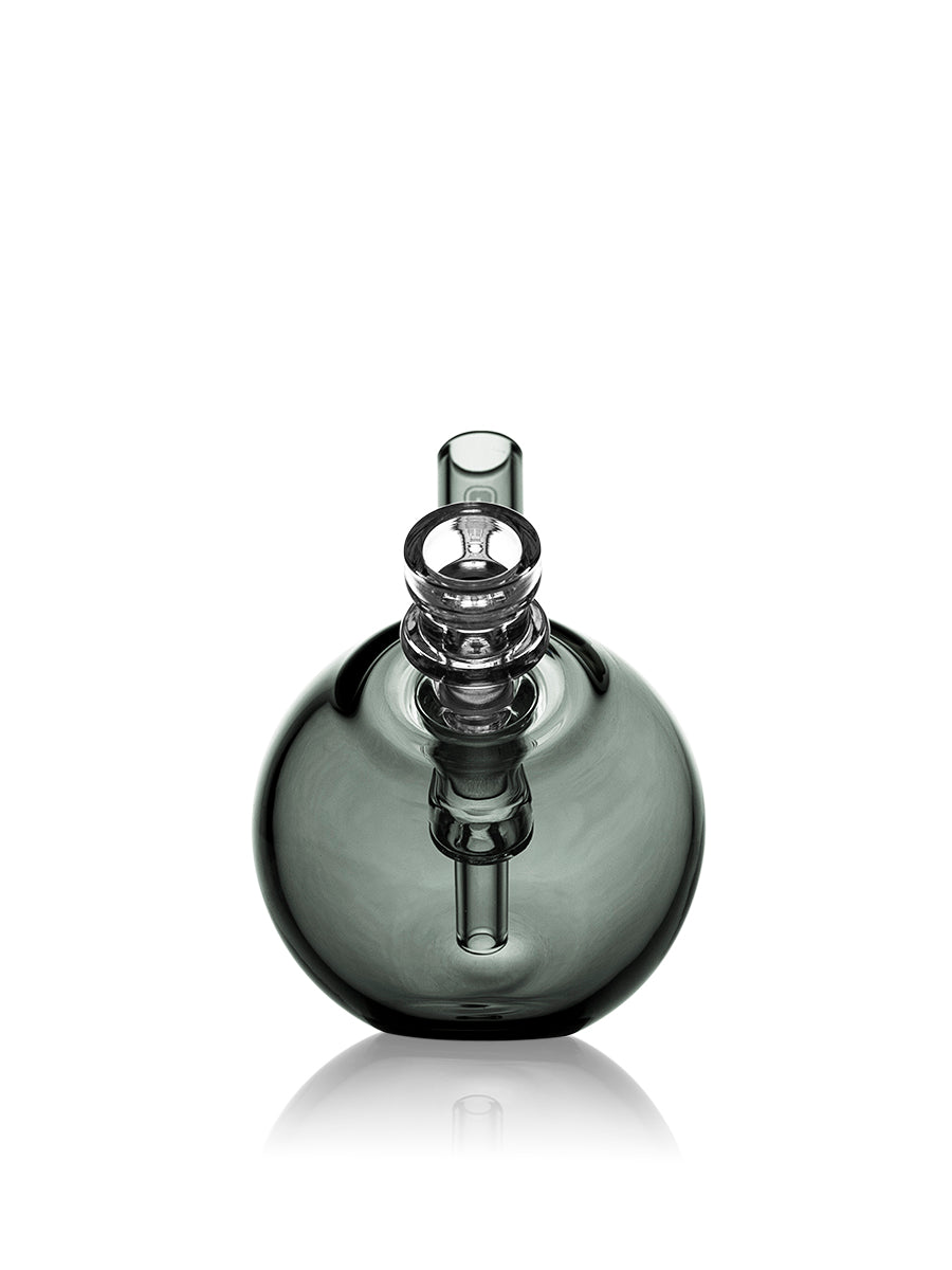 GRAV Spherical Pocket Bubbler in clear borosilicate glass, front view on white background