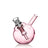 GRAV Spherical Pocket Bubbler in Pink, Compact Design with Glass on Glass Joint, Front View