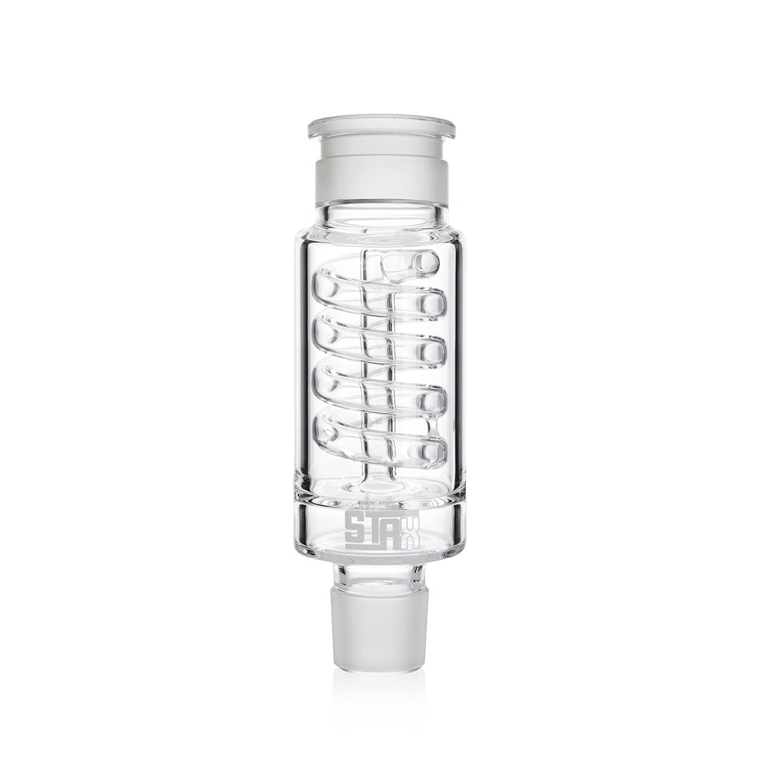 GRAV STAX Tree Percolator for Bongs, clear borosilicate glass, front view on white background