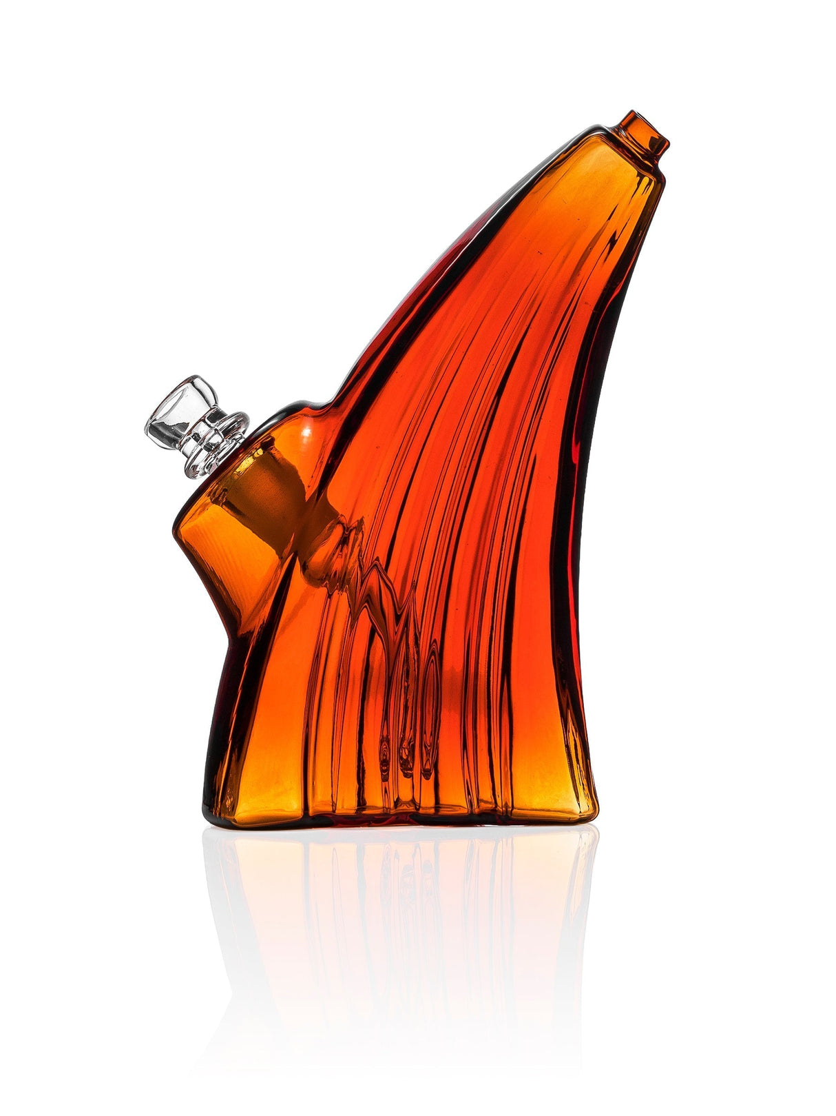 GRAV Wave Bubbler in Amber, Side View, with Slit-Diffuser Percolator for Smooth Hits