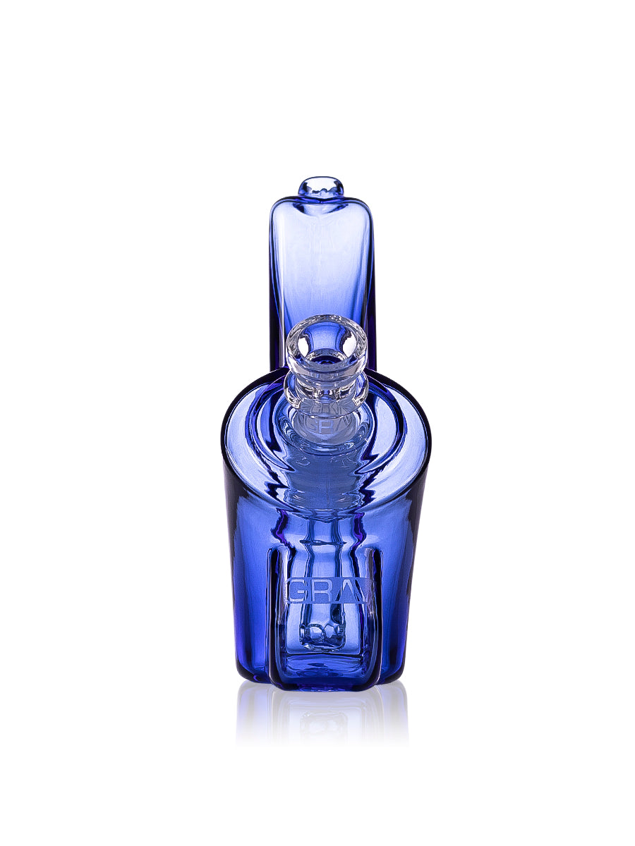 GRAV Wedge Bubbler in Blue - Front View on White Background - Compact 5" for Dry Herbs