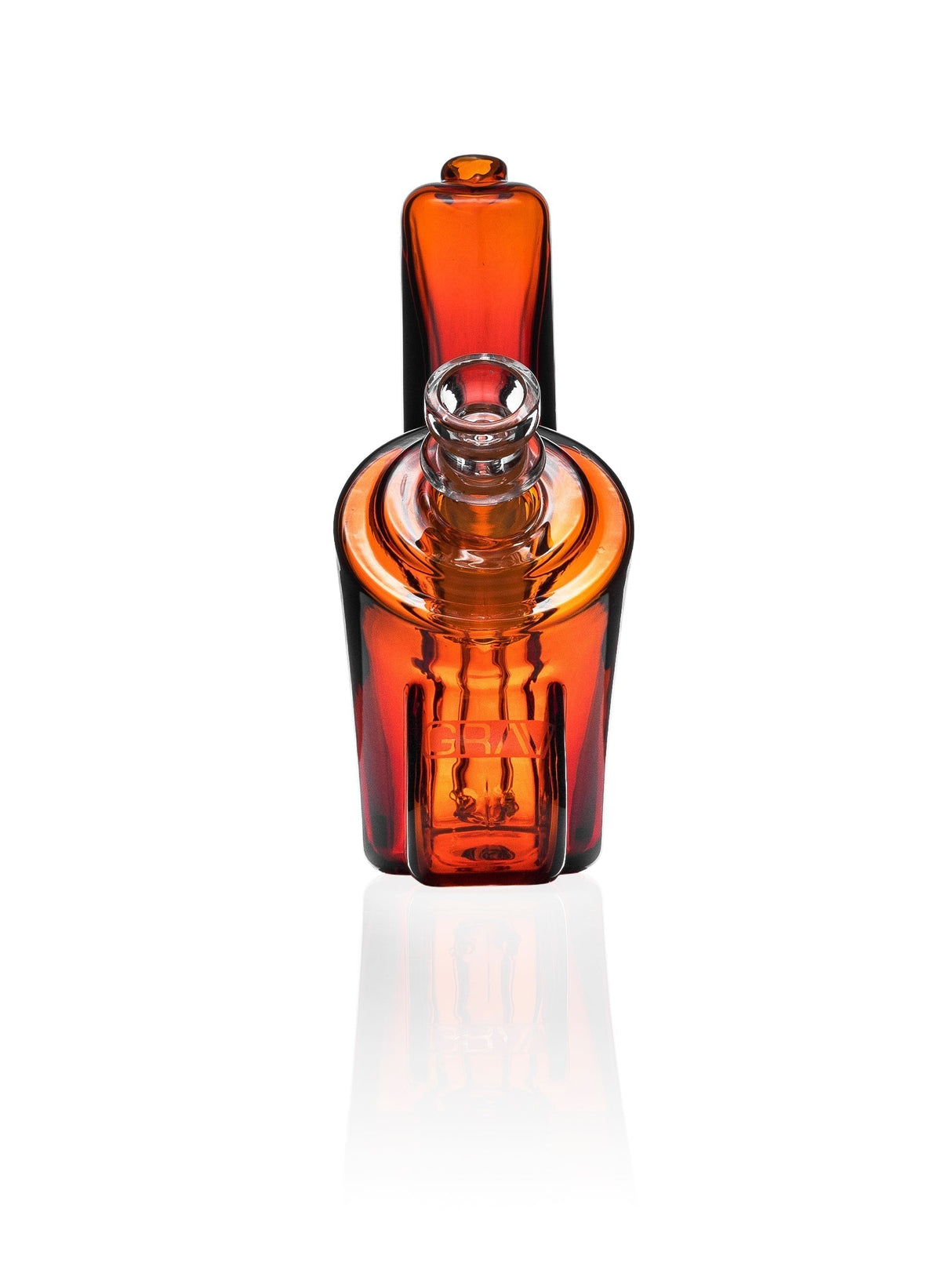 GRAV Wedge Bubbler in Blue with Slit-Diffuser Percolator, Front View on White Background