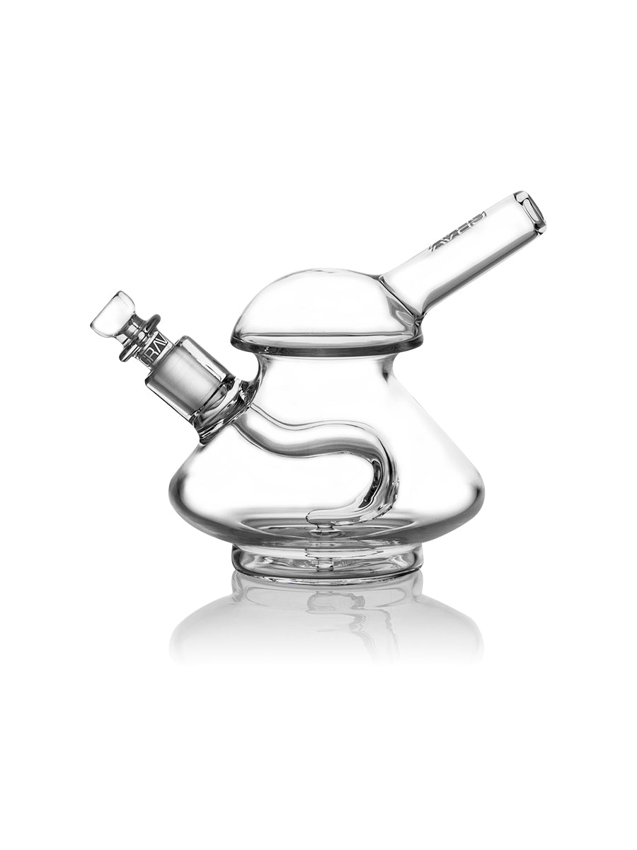 GRAV Wobble Bubbler - Clear Borosilicate Glass Bong with Deep Bowl - Front View