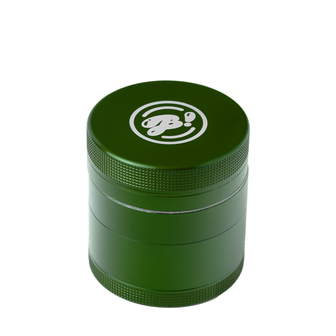 BigFun! Compact 2" Green Aluminum Grinder with Diamond Teeth & Pollen Sift - Top View