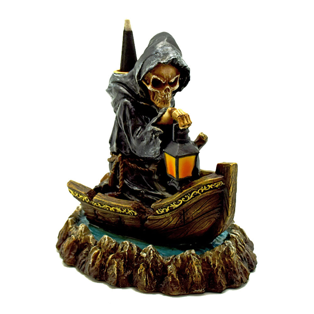 Grim Reaper Soul Deliverer Backflow Incense Burner, Polyresin 7" Decor