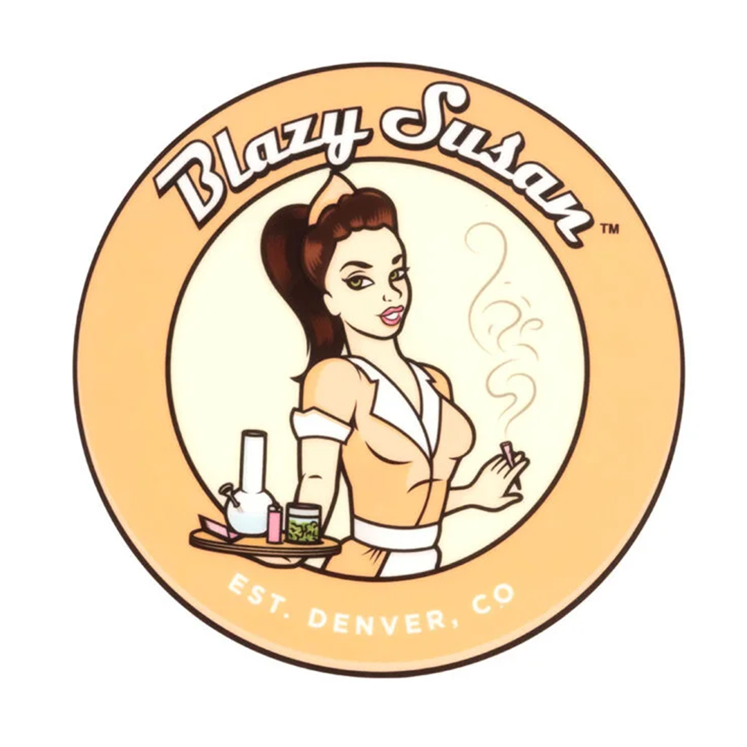 Blazy Susan Orange Silicone 8" Dab Mat with Cartoon Logo for Glass Protection