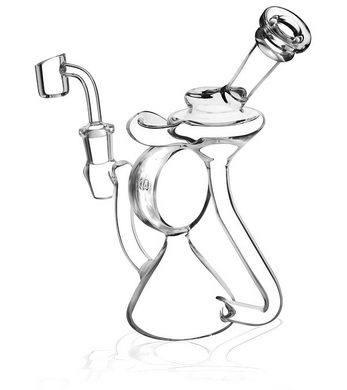 Hemisphere Recycler Oil Rig with Slit-Diffuser Percolator, 7.5" Height, Front View