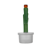 Hemper Cactus Jack Bong XL in Amber and Green, 10" Borosilicate Glass with 14mm Joint - Front View