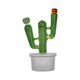 Hemper Cactus Jack Bong XL in Amber & Green, 10" Borosilicate Glass with 14mm Joint - Front View