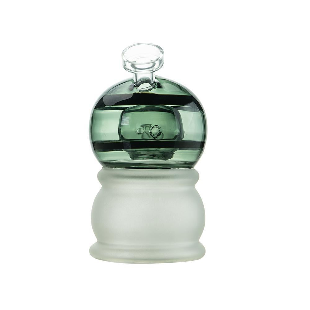 Hemper Crystal Ball XL Rig in Green, 7" Borosilicate Glass Bong with 14mm Joint, Front View