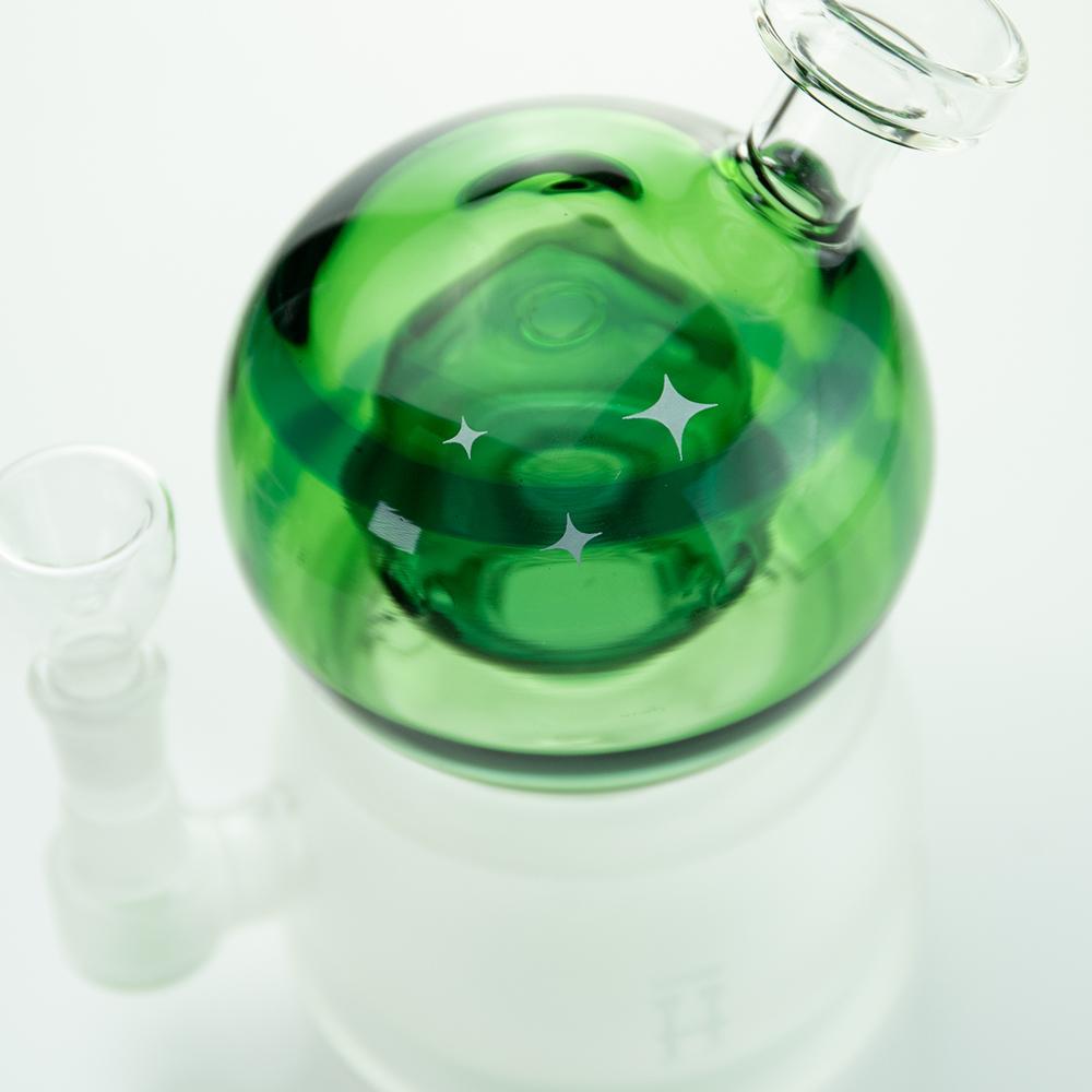 Hemper Crystal Ball XL Rig in Green with Borosilicate Glass, Top View
