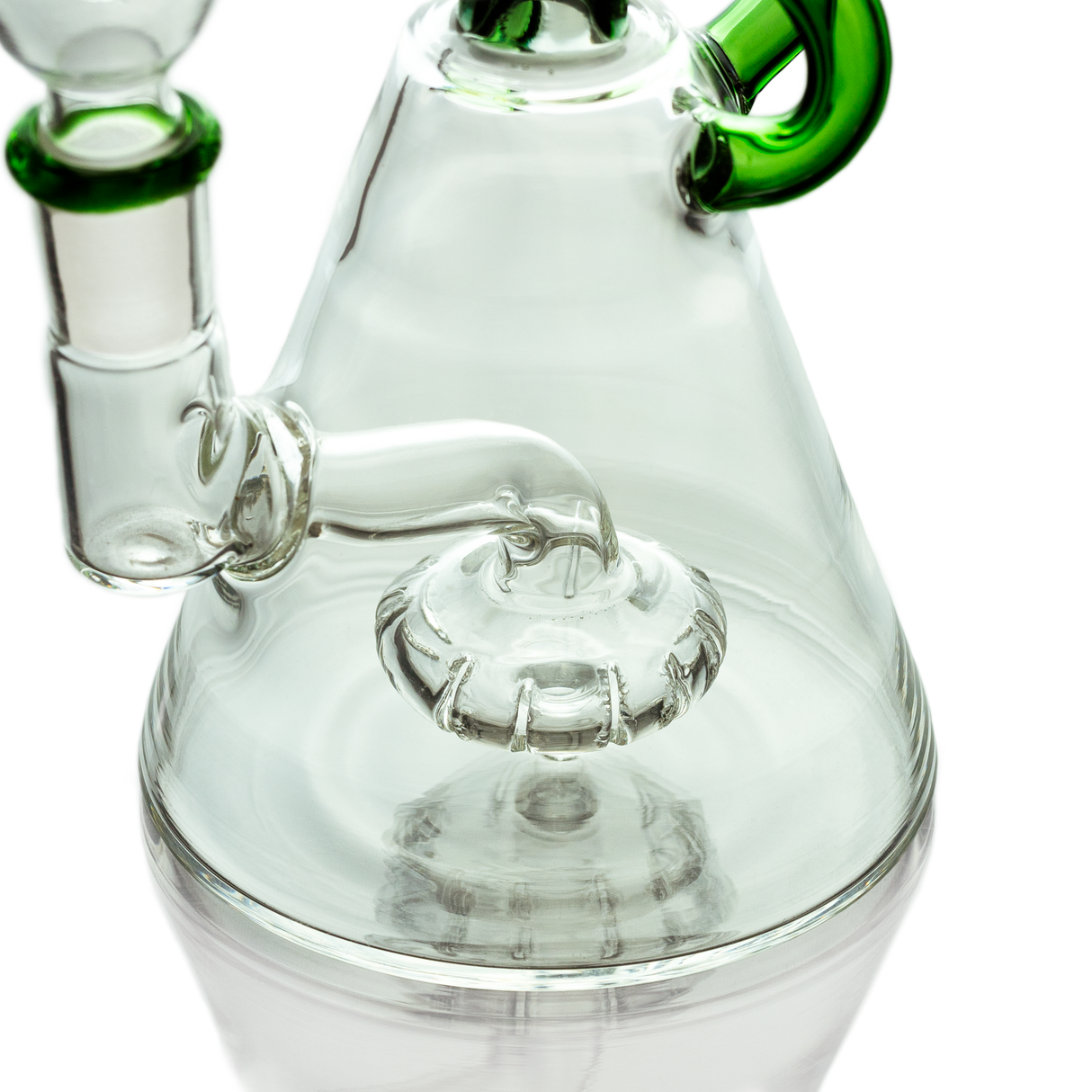 Hemper Cyberpunk Bong with Showerhead/UFO Percolator, 7" Height, Angled Close-Up View