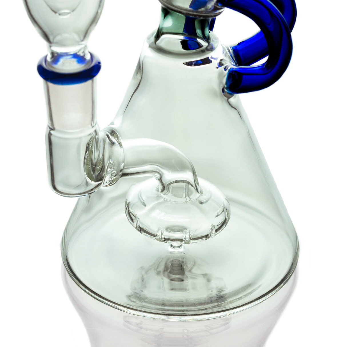 Hemper Cyberpunk Bong with Showerhead/UFO Percolator, 7" Height, Close-up Side View