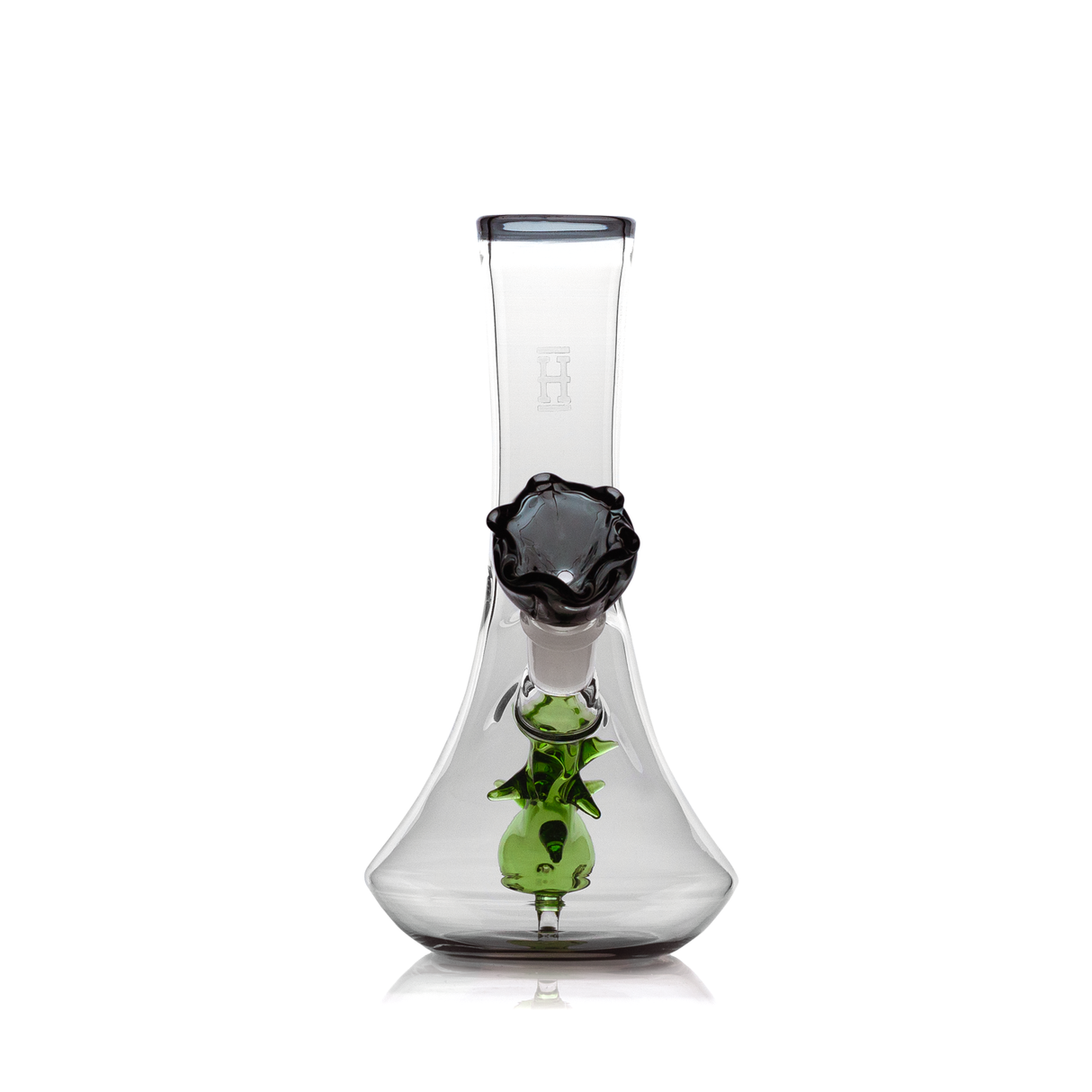Hemper Flower Vase Bong with Glass on Glass Joint, Front View on White Background