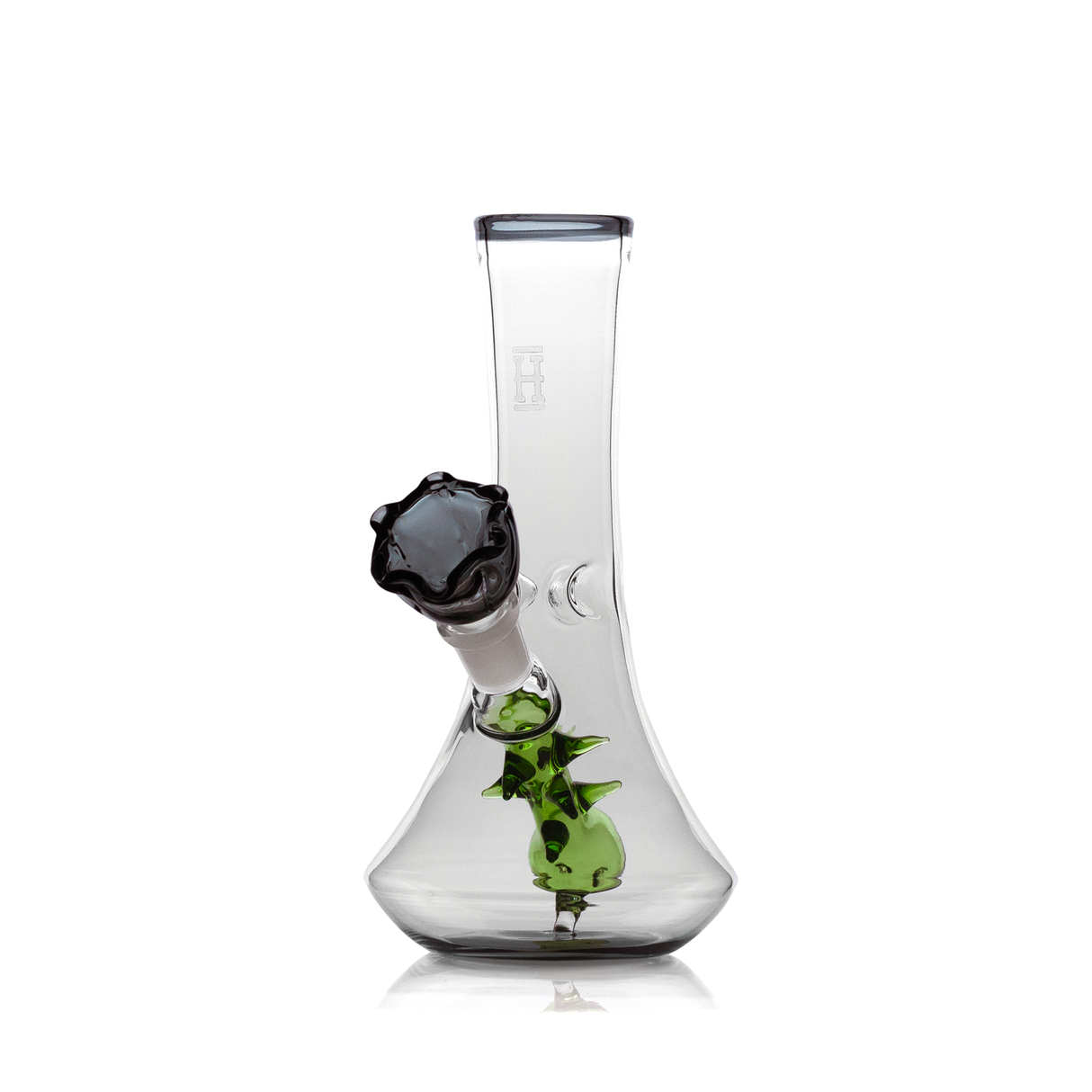 Hemper Flower Vase Bong with 14mm Joint and Glass Bowl - Front View on White Background
