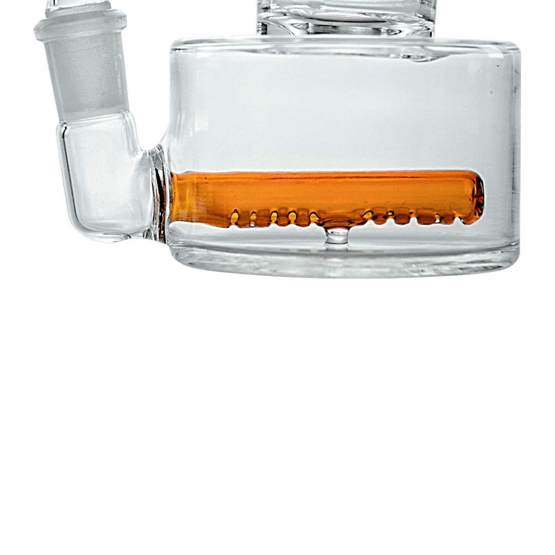 Hemper Inline Puck Bong V2 with amber in-line percolator, side view on white background