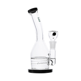 Hemper Inline Rig with Quartz Banger, 7" Tall, 14mm Female Joint, In-Line Percolator, Side View