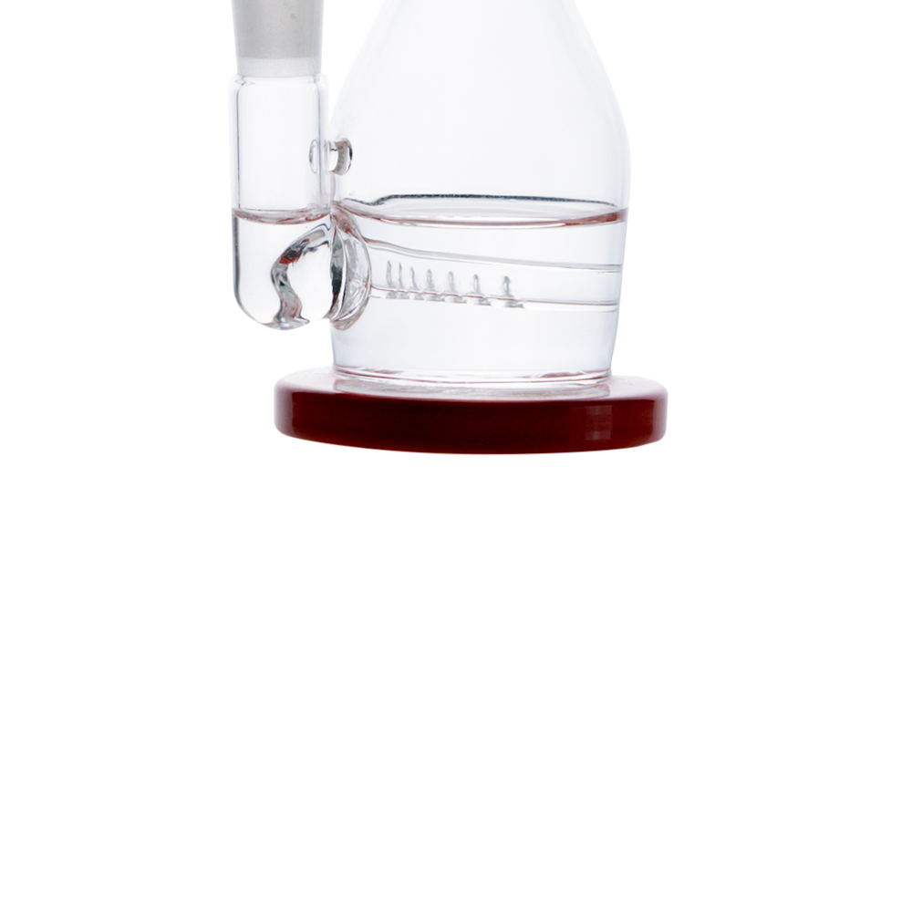 Hemper 7" Inline Percolator Rig with Bent Neck, 14mm Female Joint, ideal for travel - Front View