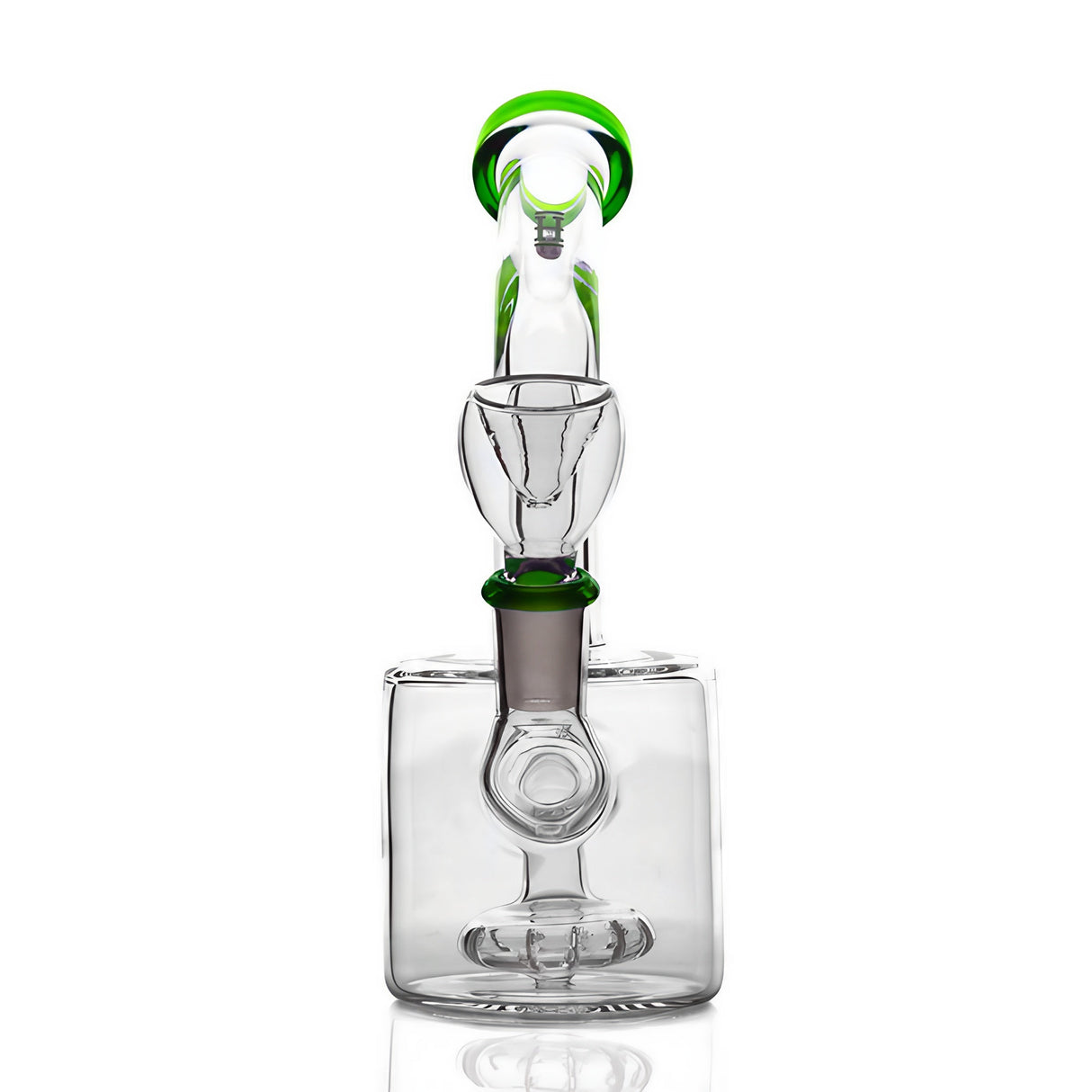 Hemper 6" Puck Rig with Bent Neck and Circle Percolator - 14mm Female Joint - Front View