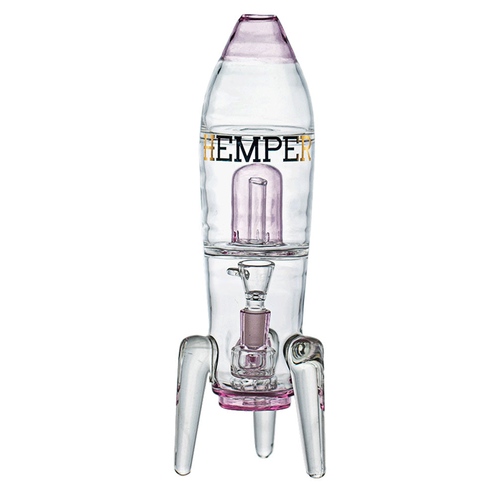 Hemper Rocket Ship XL Water Pipe, 11" tall, 14mm Female, Borosilicate Glass, Front View