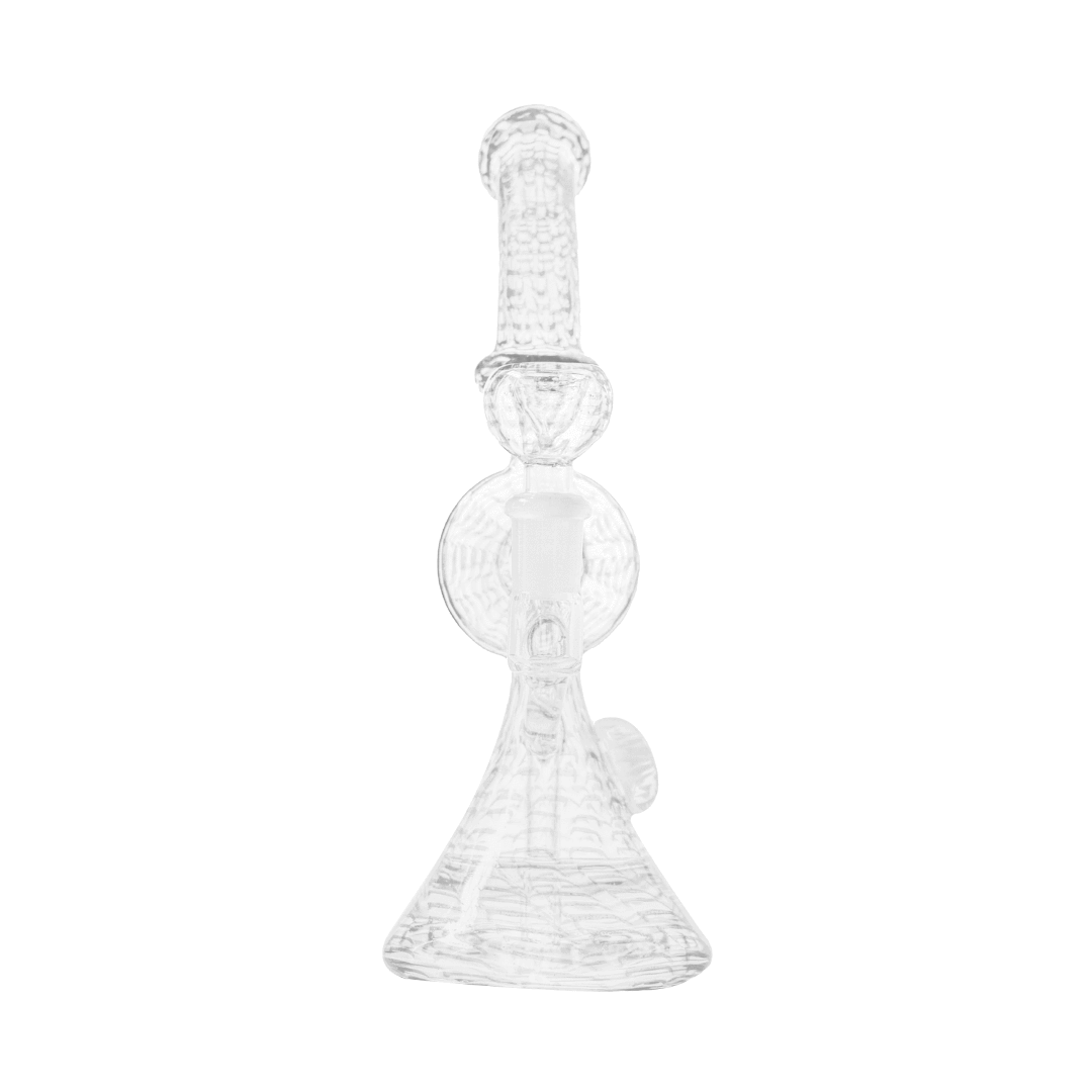 Hemper Snakeskin Bong in White with Sleek Design and 9" Height on Seamless Background