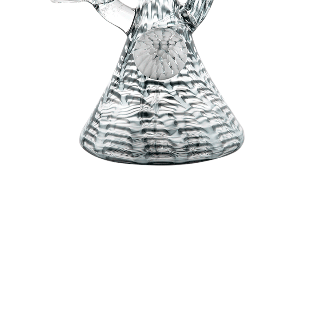 Hemper Snakeskin Bong in Borosilicate Glass, 9" Height, 14mm Joint Size, Front View