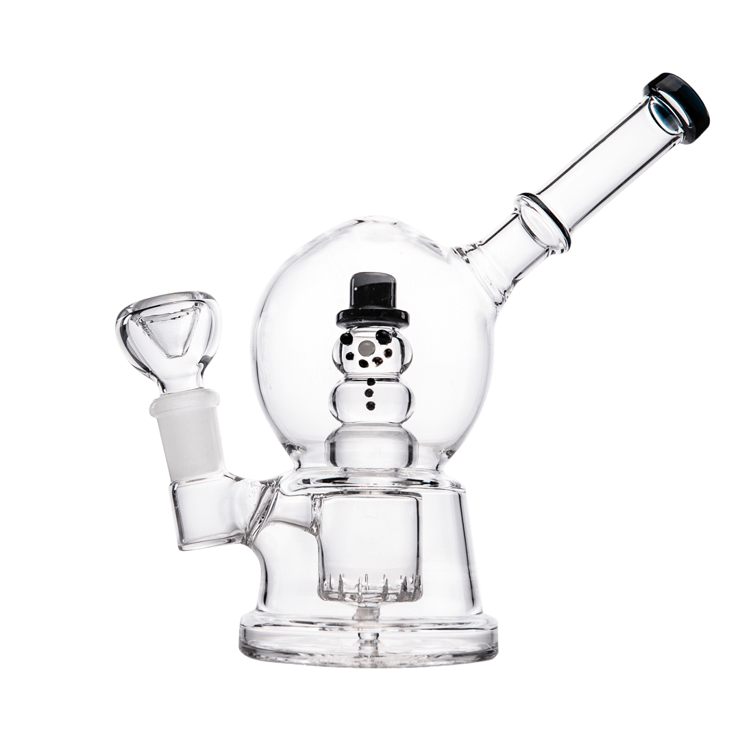 Hemper Snow Globe Bong with Showerhead Percolator and 14mm Joint - Front View on White Background