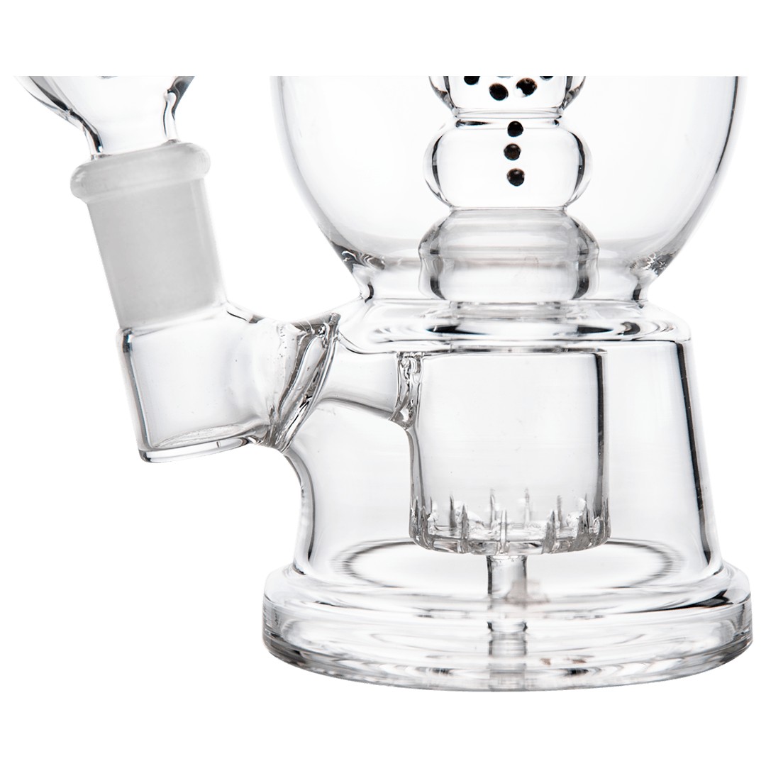 Hemper Snow Globe Bong with Showerhead Percolator, Clear Glass, Front View