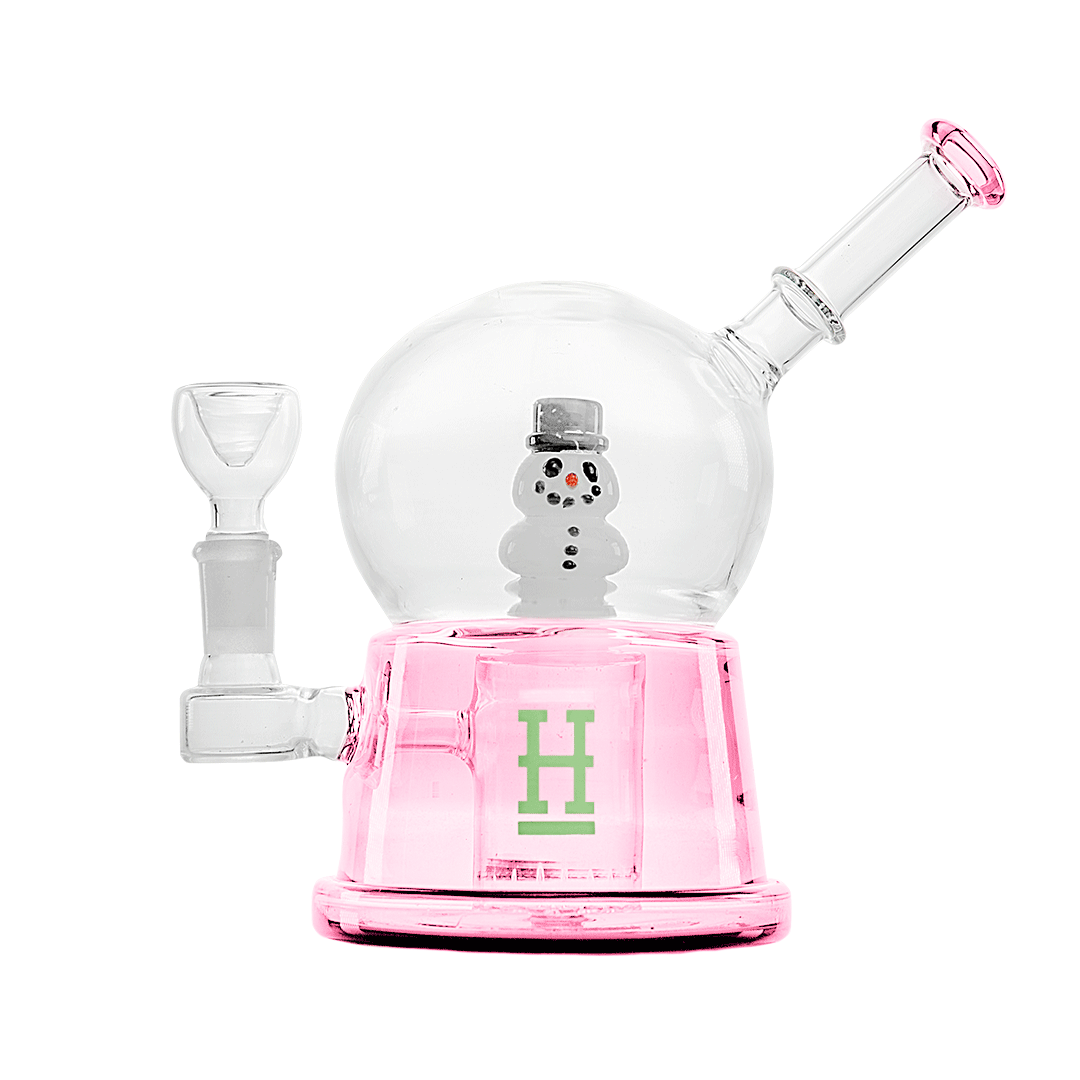 Hemper Snow Globe XL Bong in Pink with Borosilicate Glass - Front View