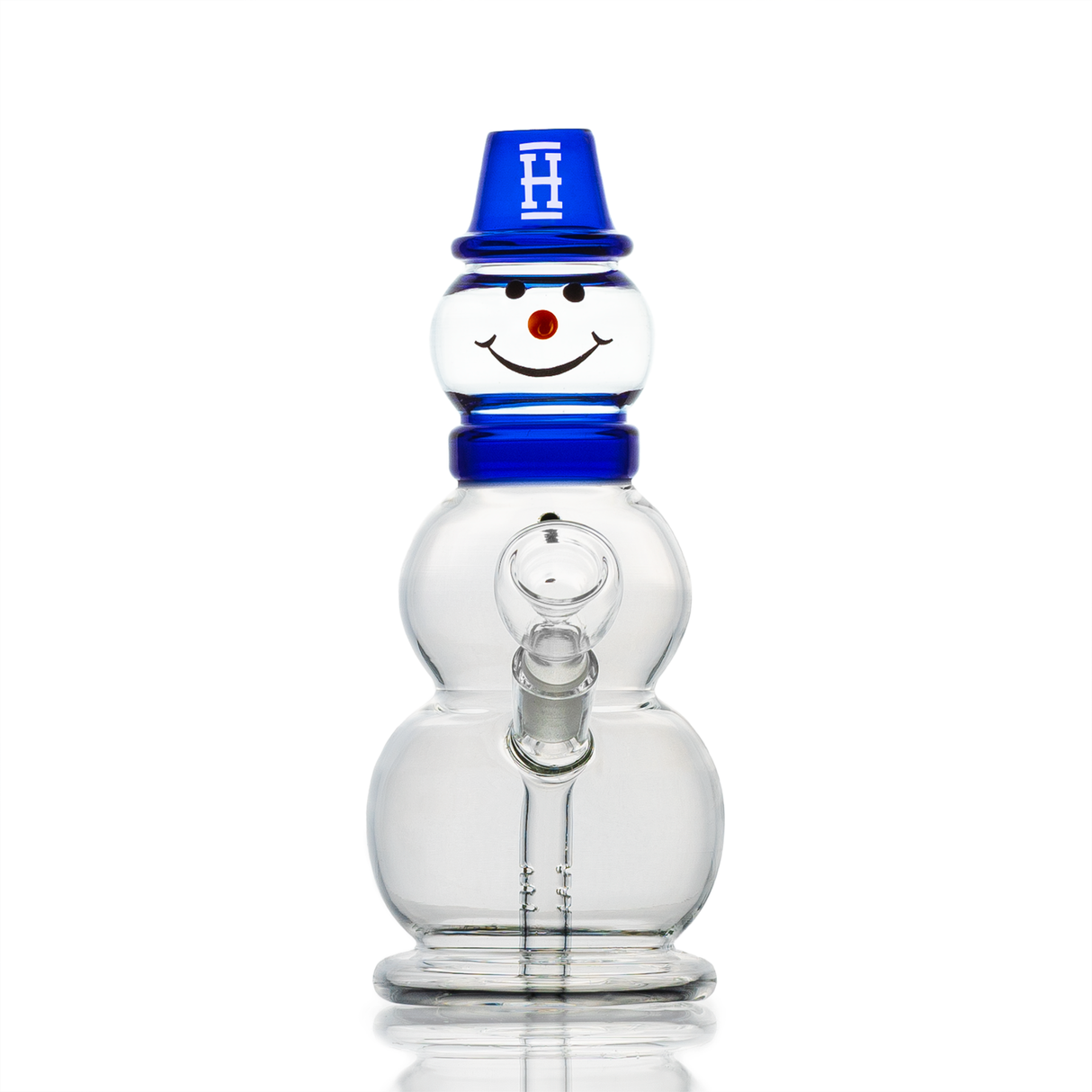 Hemper Snowman Bong 18" with 45 Degree Joint Angle, Front View on Seamless White Background