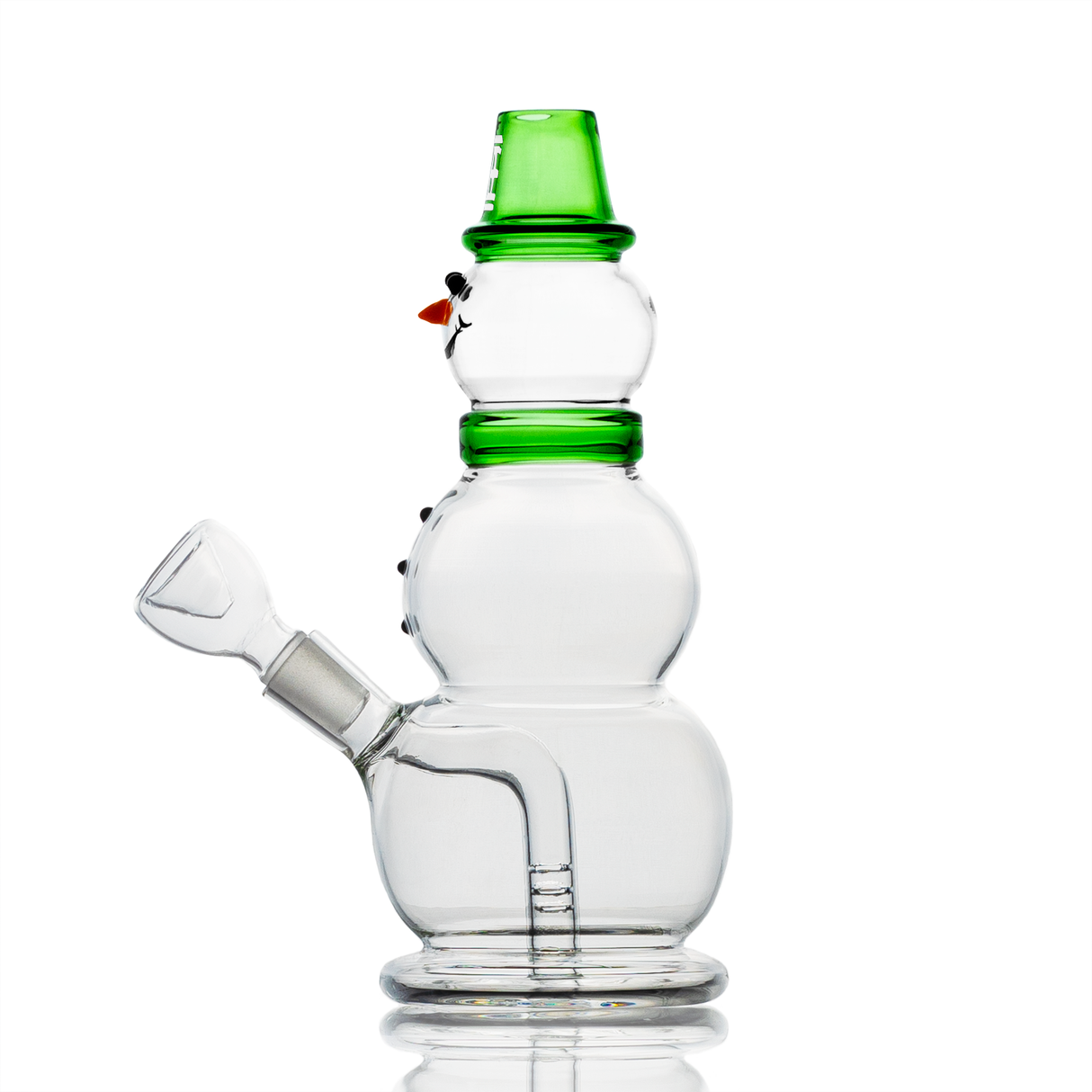 Hemper Snowman Bong with 45 Degree Joint Angle, 18" Tall, Front View on White Background